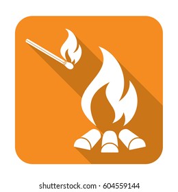 Campfire silhouette. Vector illustration