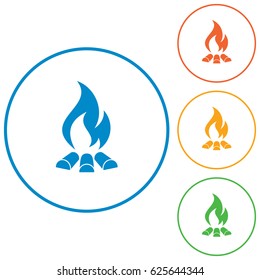 Campfire silhouette. Vector illustration