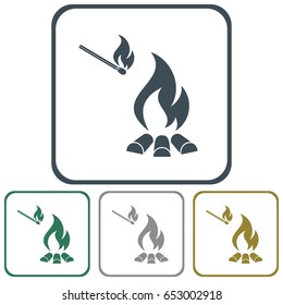 Campfire silhouette. Vector illustration