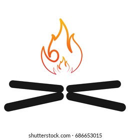 Campfire silhouette. Vector illustration