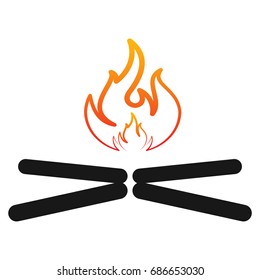 Campfire silhouette. Vector illustration