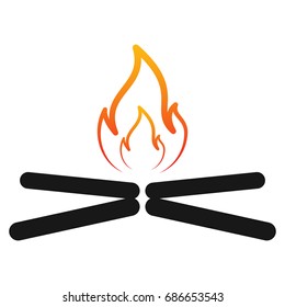 Campfire silhouette. Vector illustration