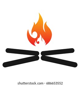 Campfire silhouette. Vector illustration