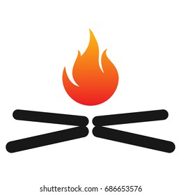 Campfire silhouette. Vector illustration
