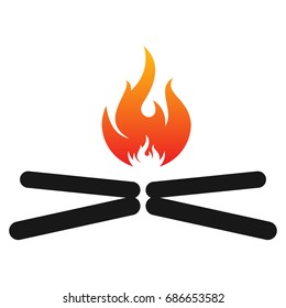 Campfire silhouette. Vector illustration