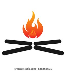 Campfire silhouette. Vector illustration