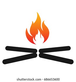 Campfire silhouette. Vector illustration
