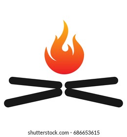 Campfire silhouette. Vector illustration