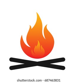 Campfire silhouette. Vector illustration