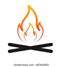 Campfire silhouette. Vector illustration
