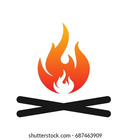 Campfire silhouette. Vector illustration