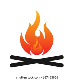 Campfire silhouette. Vector illustration