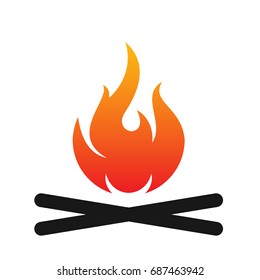 Campfire silhouette. Vector illustration
