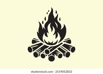 Lagerfeuer Silhouette Vektor und einfache Kunst