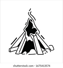 Campfire mit einfarbigem Kunststil