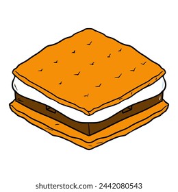 campfire s'more illustration vector	isolated