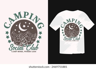 Campfire Social Club EPS, Camping Summer EPS T-shirt Design