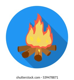 Campfire of stone age icon in flat style isolated on white background. Stone age symbol stock vector illustration.