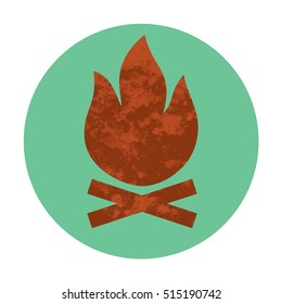 campfire textured flat icon