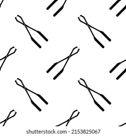 Campfire Tongs Icon Seamless Pattern, Object Grip, Lift Tool Vector Art Illustration