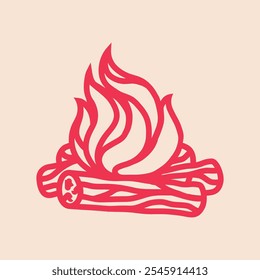 Campfire trendy artwork aesthetic abstract vector illustration colorful practical design.eps