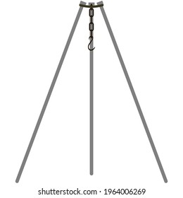 Campfire tripod vector isolated on white background