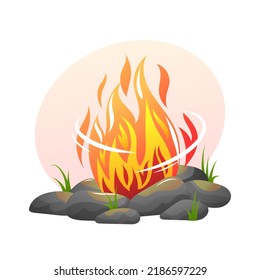 Campfire Vector Cartoon Illustration Isolated On Stock Vector (Royalty ...