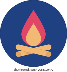 Campfire Vector Color Icon which can easily editable

