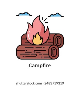 Campfire vector   Filled outline Design illustration. Symbol on White background EPS 10 File