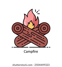 Campfire vector  Filled outline icon style illustration. Symbol on White background EPS 10 File