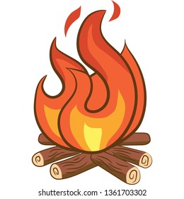 campfire vector graphic clipart