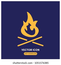Campfire Vector Icon Illustration