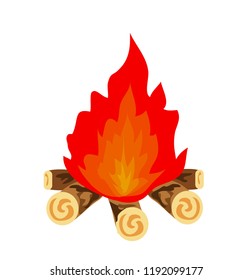 Campfire vector icon illustration