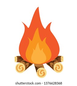 Campfire vector icon illustration