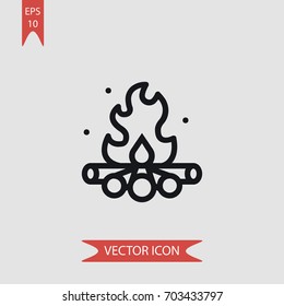 Campfire vector icon illustration symbol