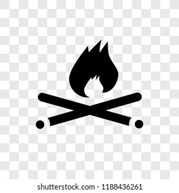 Campfire vector icon isolated on transparent background, Campfire transparency logo concept