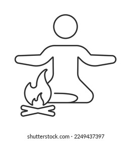 Campfire  vector icon. Line sign for mobile concept and web design. Symbol, logo illustration. Vector graphics