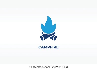 Ilustração de símbolo isolado do vetor, ícone ou logotipo CAMPFIRE