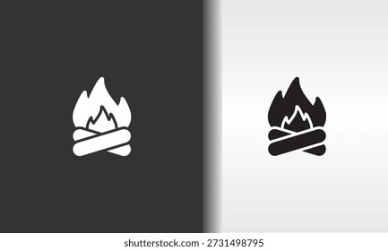 Ilustración De Símbolo Aislado De Vector, Icono O Logotipo De Fogata
