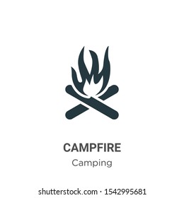 Campfire vector icon on white background. Flat vector campfire icon symbol sign from modern camping collection for mobile concept and web apps design.