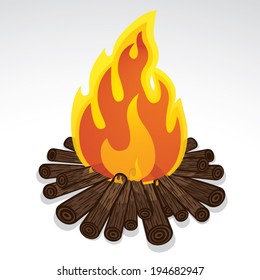 Campfire. Vector illustration