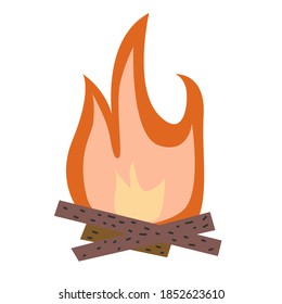Campfire vector illustration. Cute trendy  bonfire. Isolated on white background vector for prints, poster, cute stationery, travel design. High quality illustration