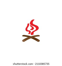 Campfire vector illustration. Fire icon. For camping designs.