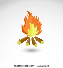 campfire vector illustration isolated background