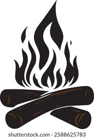 Campfire Vector Illustration on White Background