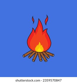 campfire vector illustration suitable for camping themes