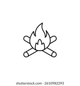 Campfire vector line icon icons design