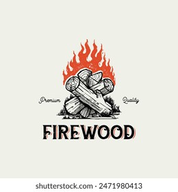 campfire vector logo. white background