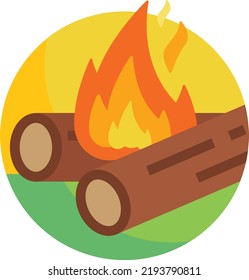 campfire vector on white background. isolated Vector icon