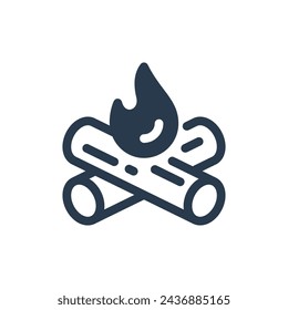 Campfire for Wilderness Activity Vector Icon Illustration